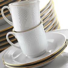 Kütahya porselen 18 parça çeyiz seti düdüklü tencere çaydanlık cezve takımı. Kutahya Porselen Zumrut Kahve Takimi Yaldizli 12 Parca