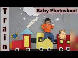 Easy Baby Photoshoot At Home Ideas Train Theme Baby Photoshoot Ideas New Baby Photoshoot 2 Baby Photoshoot Monthly Baby Photos Boy Newborn Baby Photoshoot