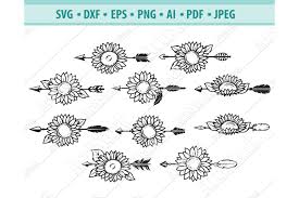 Download Arrows Svg File Arrow With Sunflowers Svg Eps Png Dxf 616794 Cut Files Design Bundles