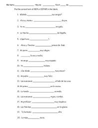 Correct them and hit check answer again. Ser Vs Estar Practice 1 By Spanish And Math Teachers Pay Teachers