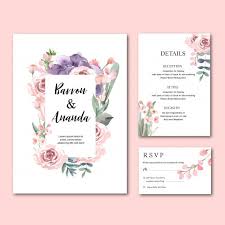 Download Happy Wedding Card Floral Garden Invitation Card Marriage Rsvp Detail For Free Wedding Cards Watercolor Floral Wedding Invitations Happy Wedding