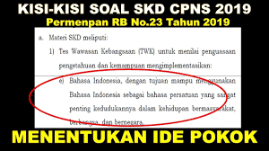 Menurut jadwal, pengumuman rekruitmen cpns 2019 sendiri akan dibuka pada 25 oktober 2019. Prediksi Soal Tiu Hots Cpns 2019 Bahasa Indonesia Permenpan Rb No 23 Tahun 2019 Youtube