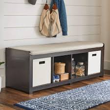 Better Homes And Gardens 4 Cube Organizer Storage Bench Espresso Walmart Com Walmart Com