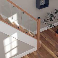 Glass Staircase Balustrade Kit Glass Oak Stair Parts With Chrome Fittings Staircase Design Oak Staircase Stairs Design