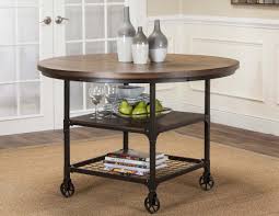 Newshadow blackened wood dining table. Cramco Inc Craft W3075 66 Round Rustic Dining Table With Storage Corner Furniture Dining Tables
