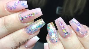 While some women go to a professional salon to get it is important your nails are well groomed and even in length before you apply the acrylics. Baby Pink Acrylic Nails Glitter Infill Youtube
