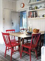 Thinking About Painting My Kitchen Chairs Red And Maybe The Swing Outside Too Red Dining Chairs Home My Scandinavian Home