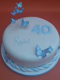 Touch device users, explore by touch or with swipe gestures. 40th Birthday Cake With Blue Butterflies Susie S Cakes