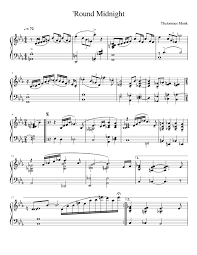 Thelonious Monk Round Midnight Sheet Music For Piano