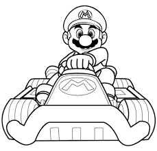 Mario Kart Mario Driving Coloring Page Super Mario Coloring Pages Mario Coloring Pages Coloring Pages For Boys