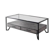 Rated 5 out of 5 by holly77 from arlo coffee table great value for money and very nice looking table. 48 Metal Coffee Table With Glass Top And 2 Drawers Gray Benzara Target