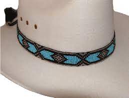 Blue Beaded Horse Hair Tassel Navajo Hat Band