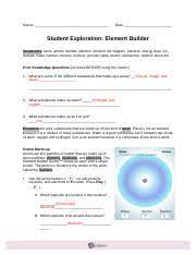 Class, but do not provide correct answers at this point. Elementbuilderse Name Date Student Exploration Element Builder Vocabulary Atom Atomic Number Electron Electron Dot Diagram Element Energy Level Ion Course Hero