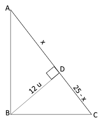 This video explains how to solve a right triangle given the measure of an angle and the length of a leg using trigonometric equations. Suppose That Triangle Abc Is A Right Triangle With Right Angle At B If Ac 25 And The Altitude Bd 12 What Is Ad Quora