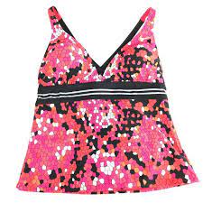 Nike Tankini Top Womens Swimsuit Size 10 Medium Pink Red Black Geometric Padded Nike Tankinitop Womens Tankini Tops Tankini Swimsuits For Women Nike Tankini