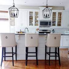 Blue grey kitchen cabinets butcher block get the look with. Corinne Linen Counter Bar Stool Pier 1 Imports Kitchen Island Decor Painting Kitchen Cabinets Kitchen Remodel