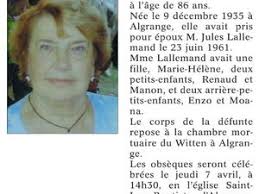 Décès en 2022 à Algrange ou d'anciens algrangeois(es)