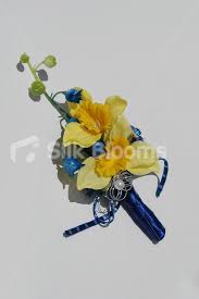 Yellow Daffodil Blue Lily Of The Valley Bridesmaid Posy Bouquet Yellow Daffodil Blue Lily Of The Valle Bridesmaid Flowers Silk Flowers Wedding Daffodil Wedding