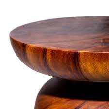 Check spelling or type a new query. Solid Suar Wood Round End Table With Sculptural Design Overstock 32597305