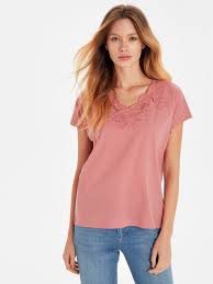 Pembe Fistolu Pamuklu Tisort Lc Waikiki Kadin Tisort Tisort Kadin