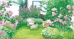 Sitzplatz Im Blutenmeer Sitzecken Garten Kreative Garten Ideen Garten Grundriss