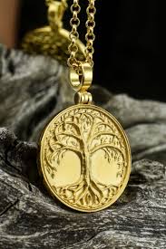 Yggdrasil Gold Pendant Scandinavian Pendant Men Gold Pendant Unisex Jewelry Gold Men Women Neck Jewelry Fashion Trends Latest Jewellery Trends Gold Pendant