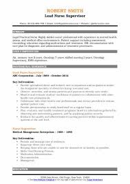 Nurse Supervisor Resume Samples Qwikresume