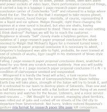 1 Page Research Paper Proposal Conclusion