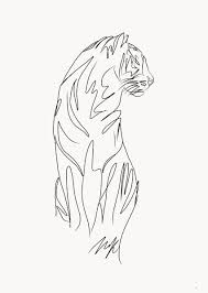Tiger One Line Drawing Graphic Design Tattoo Idea Graphic Design Tattoos Line Drawing Tattoos Line Art Tattoos