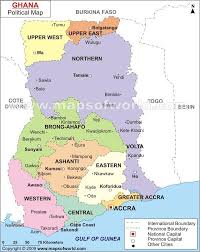 The map shows ghana, a country in west africa, bordered by the gulf of guinea in south, cote d'ivoire (ivory coast) in west, burkina faso in north, and togo in map is showing ghana and the surrounding countries with international borders, region boundaries, the national capital accra, region capitals. 1 Map Of Ghana Showing Its Boundaries Regions And Proposed Centres Download Scientific Diagram