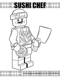 Coloring Page Sushi Chef True North Bricks Lego Coloring Pages Coloring Pages Lego Coloring