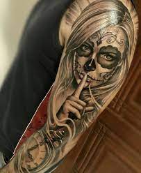 Throw your set in the air and wave them around like you just don't care. Day Of The Dead Tattoo Sleeve This Would Look Cool But I Would Want My Wife S Portrait With The Make Up Day Of The Dead Tattoo Sleeve Tattoos Tattoos Gallery