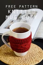 Enjoy this mug cozy crochet pattern! Diy Braided Cable Mug Cosy With Free Pattern Knit Coffee Cozy Pattern Tea Cosy Knitting Pattern Mugs