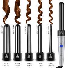Curling Iron Natalie Styx 5 In 1 Curling Wand Set With 5 Interchangeable Ceramic Barrelsprofessional Hair Curler Fo Curling Wand Set Wand Curls Wand Hairstyles