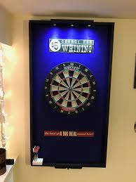 Before purchasing any recommended product, you need to grasp the larger picture of how to ascertain the. Dart Board Surround Project With Lights And Laser Toe Line Dart Board Dartboard Light Game Room Bar