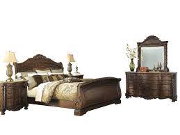 Ashley North Shore 5pc Bedroom Set Queen Sleigh Bed Dresser Mirror Two Nightstand In Dark Brown Want Additio King Sleigh Bed Bedroom Set Dresser With Mirror