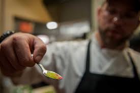 Blue Turtle Bistro chef experimenting with molecular gastronomy