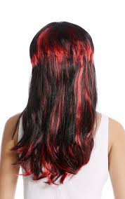 Amazon's choice for red hair streaks. Wig Ladies Women Long Fringe Black With Red Streaks Highlights She Devil Demon Vampire