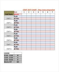 Hotel Staff Duty Roster Template Sample Resume Free