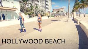 There is a designated bicycle lane that is close to where the beach starts. Hollywood Beach Broadwalk Florida Youtube
