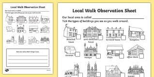 Free Local Walk Observation Sheets Houses And Homes