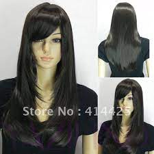 Vanessa bell calloway straight black hairstyle with short bangs: Natural Looking Black Long Straight Side Swept Bangs Full Hair Wigs Hair Banana Wig Bagwig Pink Aliexpress
