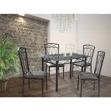 Home Source Industries 4380 Dining Table With Glass Top And 4 Chairs Grey For More Information Visit Image Link Note I Dining Room Sets Dining Table Chairs