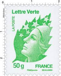 Zone de validité au départ de la france métropolitaine vers la france, andorre et monaco. Timbre Lettre Verte 50g Wikitimbres