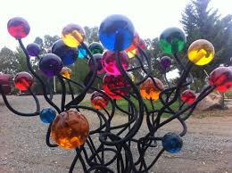 Rainbow Ball Tree Bottle Tree Metal Garden Art Bottle Tree Garden Art