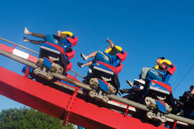 A suspended roller coaster is a type of steel roller coaster in which the car hangs from the bottom of the rolling stock by a pivoting fulcrum or hinge assembly. General Information Six Flags Fiesta Texas Themeparkblogger