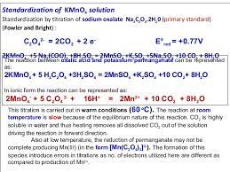 Oxalic acid and sodium carbonate are some examples. Why Is A Potassium Permanganate Sodium Oxalate Titration Done Slowly Proquestyamaha Web Fc2 Com