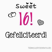 Sweet 16 Gefeliciteerd Verjaardag Felicitatie Kaart Tekst Jarig Meisje Sweet 16 Gefeliciteerd Verjaardagskaarten