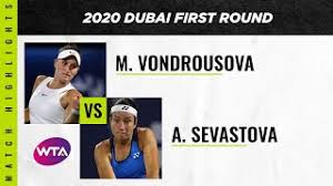 Vondrousova ends osaka's tokyo 2020 campaign to reach quarters. Marketa Vondrousova Vs Anastasija Sevastova 2020 Dubai First Round Wta Highlights Youtube