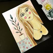 K Watercolor Landscape Painting Original Art By Kla Art Klaart Etsy Com Kla Art On Instagram Moon Child W Watercolor Landscape Paintings Original Art Art